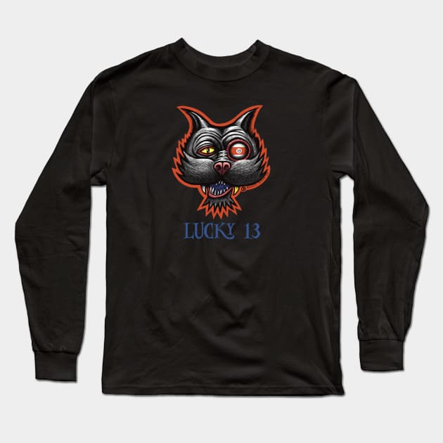 Wuneye Cat Long Sleeve T-Shirt by Art from the Blue Room